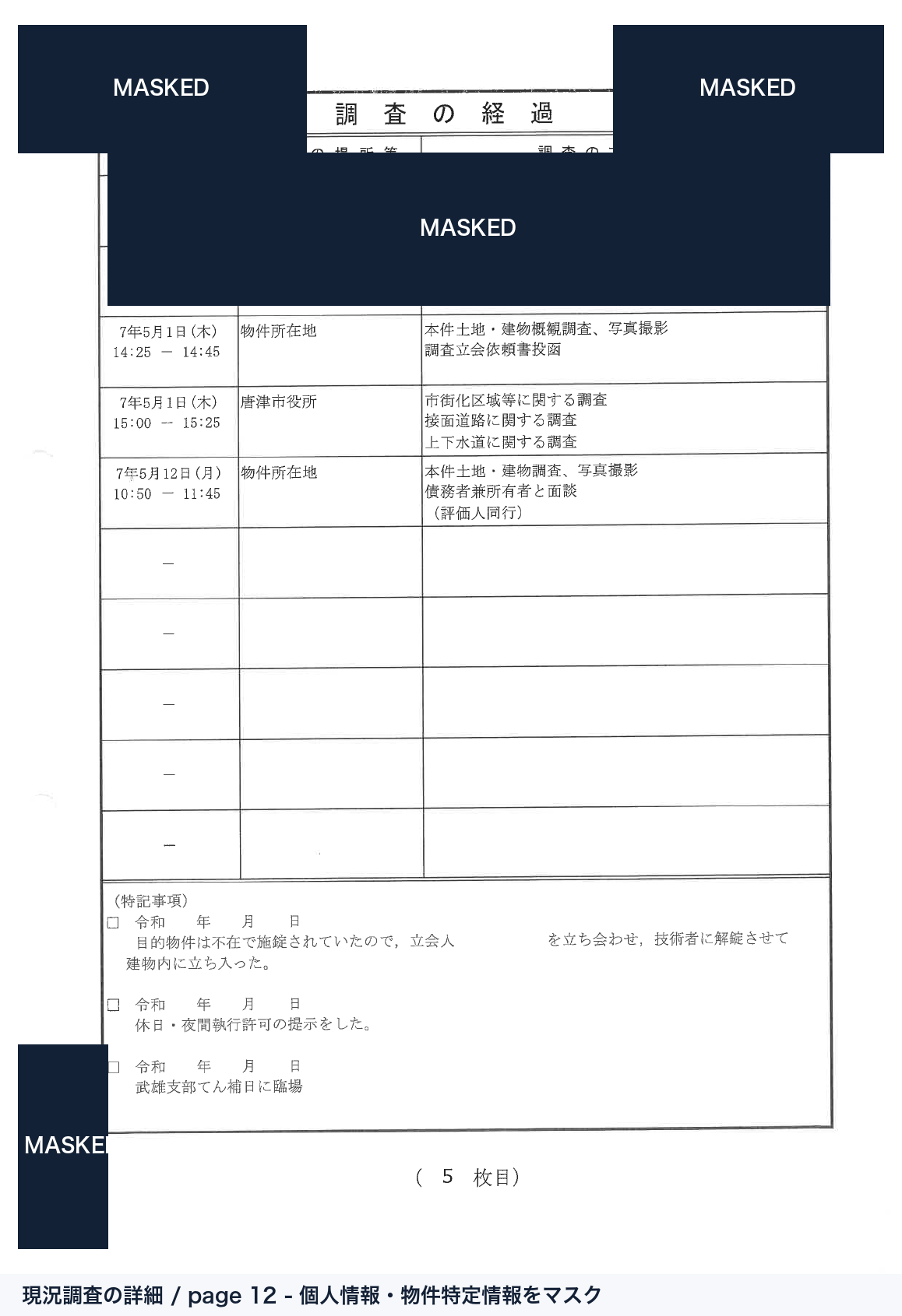 現況調査報告書 詳細 全体 マスク済み